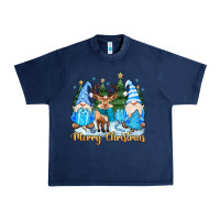 Navy merry christmas gnome Urban Heavy Tee - MaliasSmallBusiness