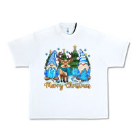White merry christmas gnome Urban Heavy Tee - MaliasSmallBusiness