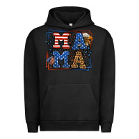 Pigment Black Army Veteran mama leopard frame 4th of July Urban Hoodie - LillyAllenDesigns