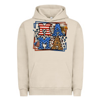Pigment French Oak Army Veteran mama leopard frame 4th of July Urban Hoodie - LillyAllenDesigns