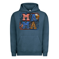 Pigment Midnight Navy Army Veteran mama leopard frame 4th of July Urban Hoodie - LillyAllenDesigns