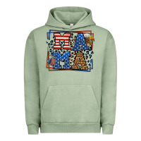 Pigment Oil Green Army Veteran mama leopard frame 4th of July Urban Hoodie - LillyAllenDesigns