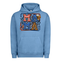 Pigment Pebble Blue Army Veteran mama leopard frame 4th of July Urban Hoodie - LillyAllenDesigns