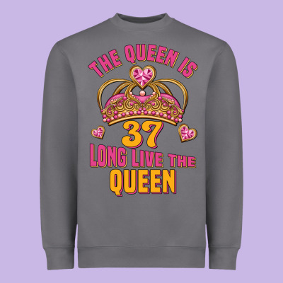 The Queen Is 37 Long Live The Queen Kopya Heavyweight Sweatshirt Designed By Jasminsmagicworld
