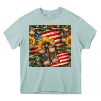 Arona usa flag with army boot seamless pattern Heavy Core Tee - BundleAndBundleShop