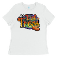 White trick or treat black Ladies Tee - JahusDesignShop