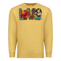 Antique Gold love teacher Premium Sweatshirt - OliviaCreatesArt