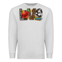 Dove Grey love teacher Premium Sweatshirt - OliviaCreatesArt