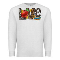 Oatmeal Heather love teacher Premium Sweatshirt - OliviaCreatesArt
