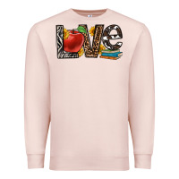 Pale Pink love teacher Premium Sweatshirt - OliviaCreatesArt
