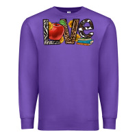 Purple love teacher Premium Sweatshirt - OliviaCreatesArt
