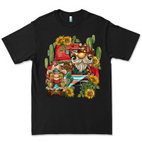 Black western gnome truck cactus sunflower Premium Tee - BarkalooDesign
