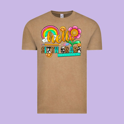 Hello Sixth Grade Vintage Tee Designed By Nancycooperartshop
