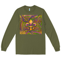 Army Green mardi gras fleur de lis Long Sleeve Tee - RanaPortraitStore