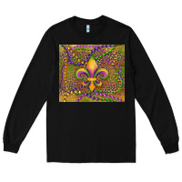 Black mardi gras fleur de lis Long Sleeve Tee - RanaPortraitStore