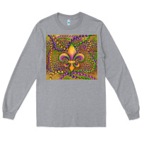 Heather Grey mardi gras fleur de lis Long Sleeve Tee - RanaPortraitStore