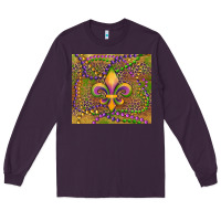 Plum mardi gras fleur de lis Long Sleeve Tee - RanaPortraitStore