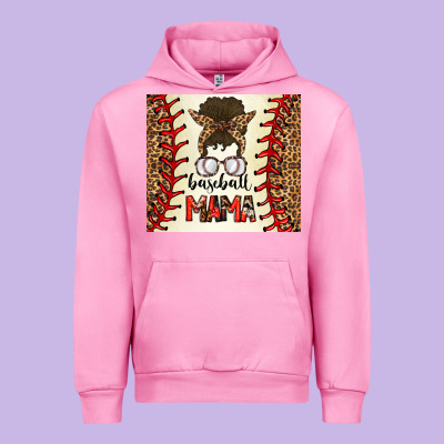 Baseball Mom Messy Bun Urban Hoodie Designed By Cowhidedigitalart