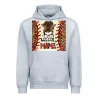 Heather Grey Baseball Mom Messy Bun Urban Hoodie - CowhideDigitalArt