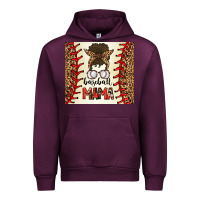 Mauve Wine Baseball Mom Messy Bun Urban Hoodie - CowhideDigitalArt