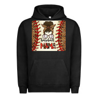 Pigment Black Baseball Mom Messy Bun Urban Hoodie - CowhideDigitalArt