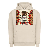 Pigment French Oak Baseball Mom Messy Bun Urban Hoodie - CowhideDigitalArt