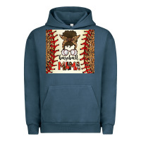 Pigment Midnight Navy Baseball Mom Messy Bun Urban Hoodie - CowhideDigitalArt