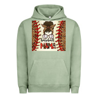 Pigment Oil Green Baseball Mom Messy Bun Urban Hoodie - CowhideDigitalArt