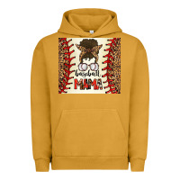 Pigment Peanut Butter Baseball Mom Messy Bun Urban Hoodie - CowhideDigitalArt
