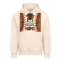Sandshell Baseball Mom Messy Bun Urban Hoodie - CowhideDigitalArt