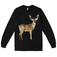 Black white tailed buck deer Long Sleeve Tee - LillyAllenDesigns