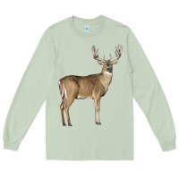 Matcha white tailed buck deer Long Sleeve Tee - LillyAllenDesigns