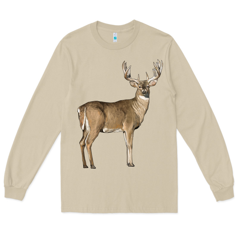White Tailed Buck Deer Long Sleeve Tee by LillyAllenDesigns | Teevron