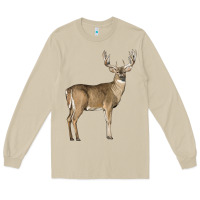 Mushroom white tailed buck deer Long Sleeve Tee - LillyAllenDesigns