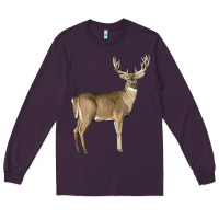 Plum white tailed buck deer Long Sleeve Tee - LillyAllenDesigns