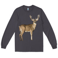 Smoke white tailed buck deer Long Sleeve Tee - LillyAllenDesigns