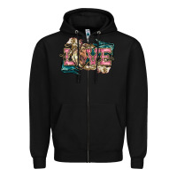 Black Love Horse Zipper Hoodie - HowdyJamesFarm