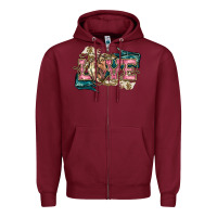 Burgundy Love Horse Zipper Hoodie - HowdyJamesFarm