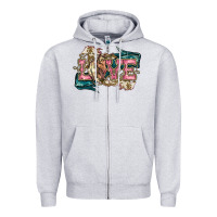 Heather Grey Love Horse Zipper Hoodie - HowdyJamesFarm