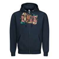 Navy Love Horse Zipper Hoodie - HowdyJamesFarm