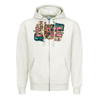 Oatmeal Heather Love Horse Zipper Hoodie - HowdyJamesFarm