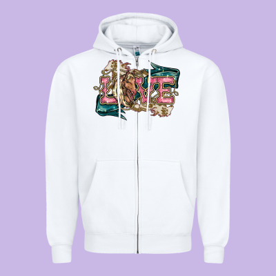 Love Horse Zipper Hoodie Designed By Howdyjamesfarm