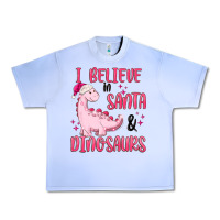 Grape Ice i believe in santa & dinosaurs pink Urban Heavy Tee - MaliasSmallBusiness