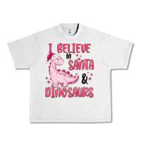 Lunar Rock i believe in santa & dinosaurs pink Urban Heavy Tee - MaliasSmallBusiness