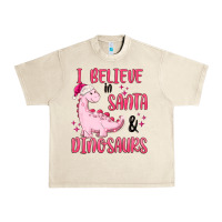 Sandshell i believe in santa & dinosaurs pink Urban Heavy Tee - MaliasSmallBusiness