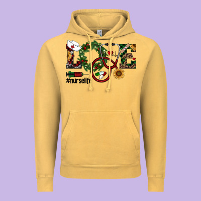 Christmas Love Nurselife Vintage Hoodie Designed By Ranaportraitstore