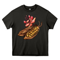 Asphalt cacao beans and flowers Heavy Core Tee - AdoDesignShop