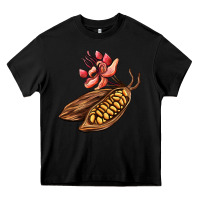 Black cacao beans and flowers Heavy Core Tee - AdoDesignShop