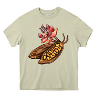 Mossy cacao beans and flowers Heavy Core Tee - AdoDesignShop