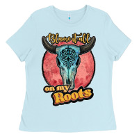 Baby Blue blame it all on my roots black Ladies Tee - JahusDesignShop